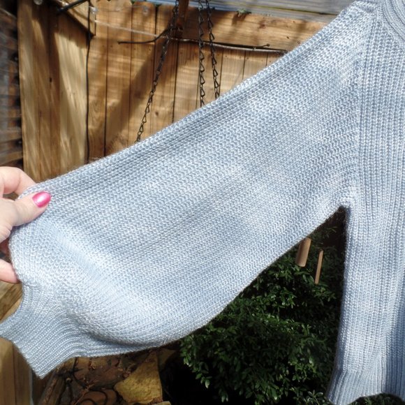 Just Fab light blue lurex sweater – wide sleeve with cuff - Picture 4 of 4